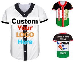 Your Own Design Printed 3D Custom DIY Button T shirts Summer V Neck Short Sleeve Baseball Shirts For Men Women Cardigan Clothes 220704