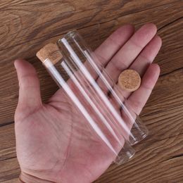 48 pieces 34ml 22*120mm Test Tubes with Cork Stopper Glass Jars Glass Vials Tiny Glass bottles for DIY Craft Accessory