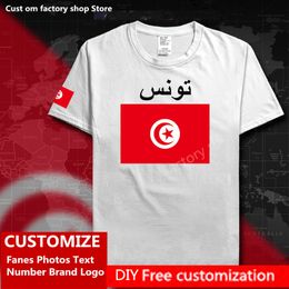 Tunisia Tunisian Cotton T shirt Custom Jersey Fans DIY Name Number Brand High Street Fashion Hip Hop Loose Casual T shirt 220616