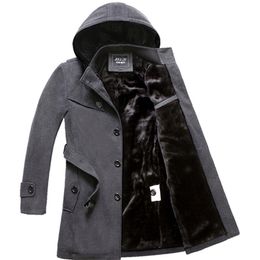 M4XL Winter Trench Coat Men Woollen Coat Thick Mens Clothing Size 4XL Wool Jackets T200117