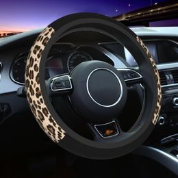 Steering Wheel Covers Leopard Car Cover 37-38 Non-slip Animal Auto Protector Suitable Car-styling AccessoriesSteering