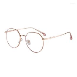 Anti-Blue Light Mirror Polygon Round Frame Metal Everything Literature And Art Gold Wire Glasses Myopia Can Be Customized Fashion Sunglasses