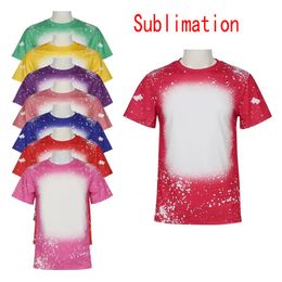 Wholesale Wholesale 2022 World Cup Men Sublimation Bleached Shirts Cotton Feel Thermal Transfer Blank Bleach Shirt Bleached Polyester T-Shirts