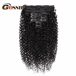 28 Inches Kinky Curly Bundles Brazilian Hair Bundles Clip In Human Hair Extensions 8 Pieces/Set 120g Gossip Remy Hair Bundles