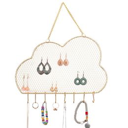 Hooks & Rails Metal Jewelry Rack Display Creative Cloud Shape Earring Necklace Hook RackHooks HooksHooks