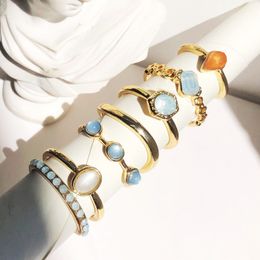 6 Styles Trendy Boho Midi Knuckle Ring Set For Women Crystal Geometric Finger Rings Fashion Bohemian Jewellery