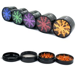 Metal Tobacco Smoking Herb Grinders 63mm Aluminium Alloy Grinders With Clear Top Window Lighting Grinder 5colors ZZA13511