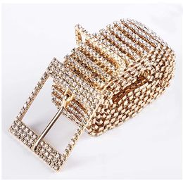 Belts Handmade Fashion Women Belt Sequins Corset Ladies Waist Charm Accessory Size Gold Full Rhinestone Diamante