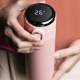 Creative Pea Smart Insulation Bottle Stainless Steel Digital Thermos Mug Male And Female Student Portable High-End Water Cup 220423