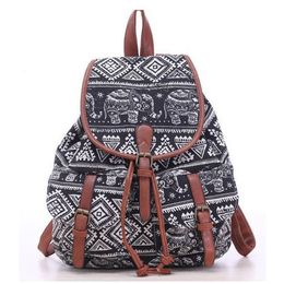 Selling Women's Vintage Canvas school bags National Ethnic Backpacks Girl Rucksack School Bag Fashion Backpack LJ201225