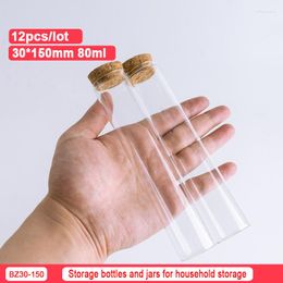 Storage Bottles & Jars 80ml 30 150mm Glass Bottle Test Tube Transparent DIY Pendant Cork Container BottleStorage