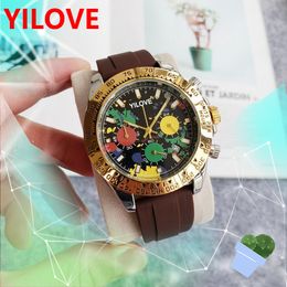 Macho Big Dial Quartz Watch Famous Designer Small Dial Working Multifunctional Clock Six Hands Series Rubber Band Luxury Gift Wristwatch Relogio Masculino