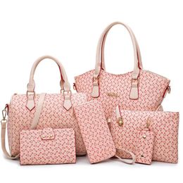 Evening Bags 2022 Women Luxury Designer Handbag Leather Handbags Shoulder Bag Female Purse High Quality 6Pcs Set