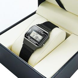 Watch Boxes & Cases Ultra-thin Small Square Student Male And Boy Sports Waterproof Neutral Couple Electronic Female WatchWatch