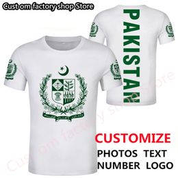 Pakistan Flag t shirt Free Custom DIY Name Number P o Shirt Pakistani Soccer Jersey Casual Crew collar Child T tops 220616