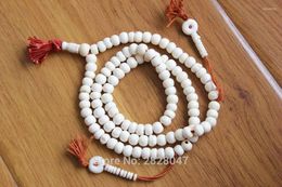 Chains Tibetan White Yak Bone Rosary 108 Mala Handmade 8mm Beads Buddhist Prayer NecklaceChains Sidn22