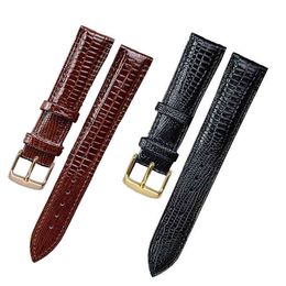 watch strap 12mm NZ - Fashion Lizard Texture Leather Watchband Pin Buckle Watch Strap for Women and Man 12mm 14mm 16mm 18mm 20mm 22mm 24mm Y220401