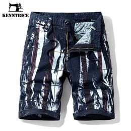 Kenntrice Men Casual Shorts Summer Fashion Elastic Waist Printed Shorts Outdoor Jogging Tactical Cargo Short Pants Mens Clothing 220622