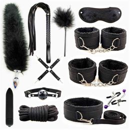 Nxy Sm Bondage Leather Sex Toy Kit Gear Adult Toys Games Exotic Accessories Erotic Bdsm Kits for Couples 220423