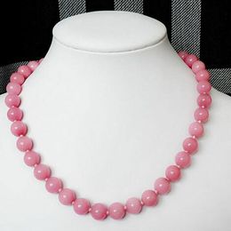 Natural 10mm Red Sea Coral Gems Round Beads Necklace 18"