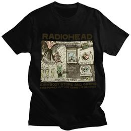 -Radiohead vintage 2000 camiseta hip hop rock band unissex music álbum impressão t Shirts Men s manga curta o pescoço algodão 220520