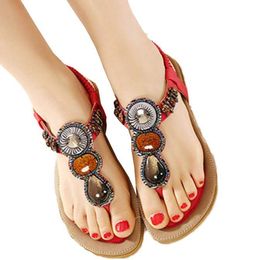 Sandals Closed Toe Women Dressy Women's Fashion Sweet Beaded Clip Flats Navy Strap Black For WomenSandals