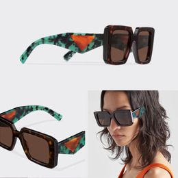 Symbole occhiali da sole firmati verde turchese Estate montatura in acetato nero Occhiali da sole di lusso per le donne spiaggia Retro Big Square Full Frame moda Occhiali da vista Uomo SPR23Y