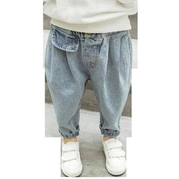 Baby Girl Jeans Toddler Jeans For Girls Casual Style Jeans For Children Solid Color Children's Clothing 210412