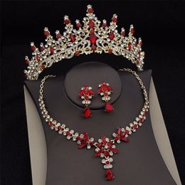 Royal Queen Bridal Jewellery Sets for Women Luxury Tiaras Crown Sets Necklace Earrings Wedding Dress Bride Jewellery Set Accessory 220716