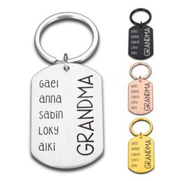 Key Chain Gift for Grandmother Pretty Grandma Customized Name Keyring Personalized Gifts for New Year Christmas