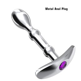 2022 Long Stainless Steel Anal Beads Crystal Jewelry Women Big Butt Plug sexy Toys for Couples Metal Plugs Products