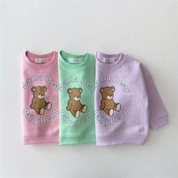 Hoodies & Sweatshirts 1522B Korean Children's Clothes Candy Colour Sweatershirt S 220824