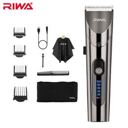 RIWA Washable Hair Trimmer LED Display Rechargeable Electric Cutter Clipper Machine For cuts RE 6305 220712