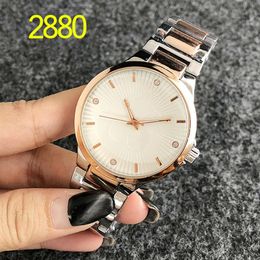 needle scaler UK - New fashion high-end round watch bar simple scale three-needle cartoon surface classic stainless steel strap couple quartz watch216c