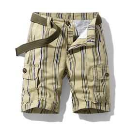 Men's Shorts Fashion Cargo Men Casual Summer Boardshorts Striped Steetwear Hiphop Cotton ClothingMen's