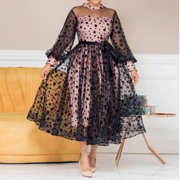 Abiti taglie forti 4xl 5xl Abito da principessa sexy Vedi attraverso abiti di compleanno in tulle nero rosa.