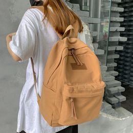 2022 New Washed Canvas Women Backpack Men Cool Solid Travel Bag Kawaii Schoolbag for Teenagers Boy Girl Japanese Style Bookbag