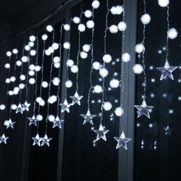 3.5m curtain light string Christmas fairy wedding party string lights window decoration EUUS plug star dandelion garland light 201130