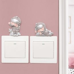 4 Pcs Lot Cartoon 3D Diver Switch Sticker Cute Resin Wall Decor Wall Stickers For Kids Rooms Home Switch Decoration Accessories