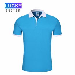 Men's Contrasting Collar Polo Shirt Customized Printed Embroidered Enterprise Company Factory Clothing Breathable 220608