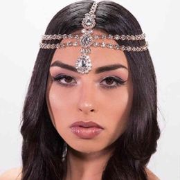 Boho Tassel Rhinestone Chain Jewellery Head Piece Goddess Prom Wedding Gem Bridal Hair Accessories For Women Grecian Vacation300n