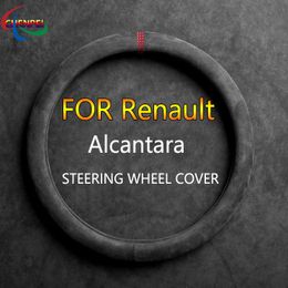 Steering Wheel Covers Alcantara Suede Leather Car Cover Universal For Series Koleos Clio Captur Twingo AccessoriesSteering CoversSteering