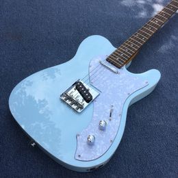 Factory store Pink Blue Custom Shop chrome-plated Hardware Electric Guitar Guitarra