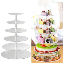 Other Bakeware 3/4/5 Layers Cake Stand Acrylic Crystal Cup Display Shelf Stackable Cupcake Holder Plate Wedding Birthday Party Deco StandsOt