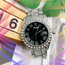 High Quality Fashion Business Men Women Watch 40mm Diamonds Full Stainless Steel Waterproof Top Quartz Clock Ladies Bracelet Birthday Gift Men's Luxury Wristwatch