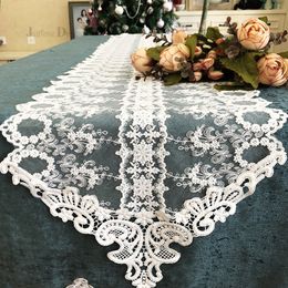 Fashion table runners quality lace table runner christmas luxury table cloth wedding decoration Pierced tablecloth piano cover 201204