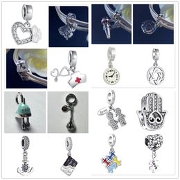 925 Silver Fit Pandora Charm 925 Bracelet DIY Bead Bracelet For women Jewelry making charms set Pendant DIY Fine Beads Jewelry