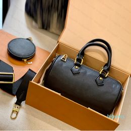 2022-Famous Designer Women Shoulder Bag Purse Fashion Cosmetic Pillow Handbag PU Genuine Leather Embossing Crossbody Tote Wallet