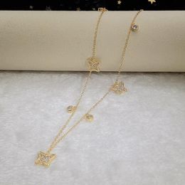 Chokers Trendy Butterfly Necklace Female Party Jewellery With Brilliant Crystal Gold Colour Accessories For Women Delicate GiftChokers
