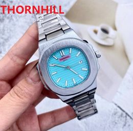 high quality square dial dark green blue color watches japan quartz movement men full stainless steel waterproof Wristwatches montre de luxe gifts